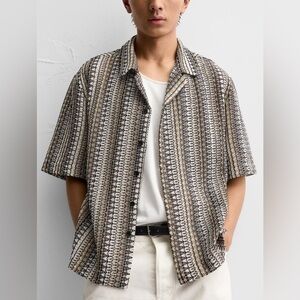 NWT Zara Men’s Geometric Textured Shirt- Medium